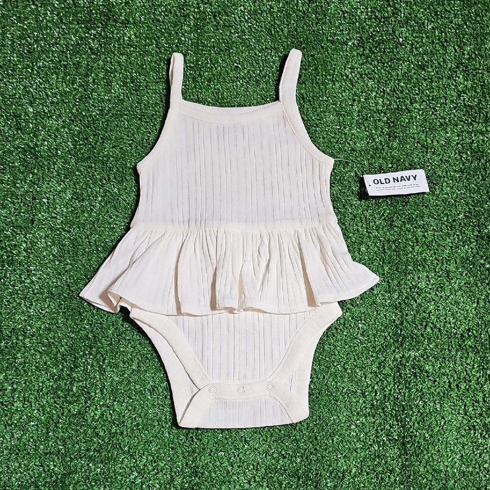 Old Navy Ivory Ruffle Bodysuit 6-12M
